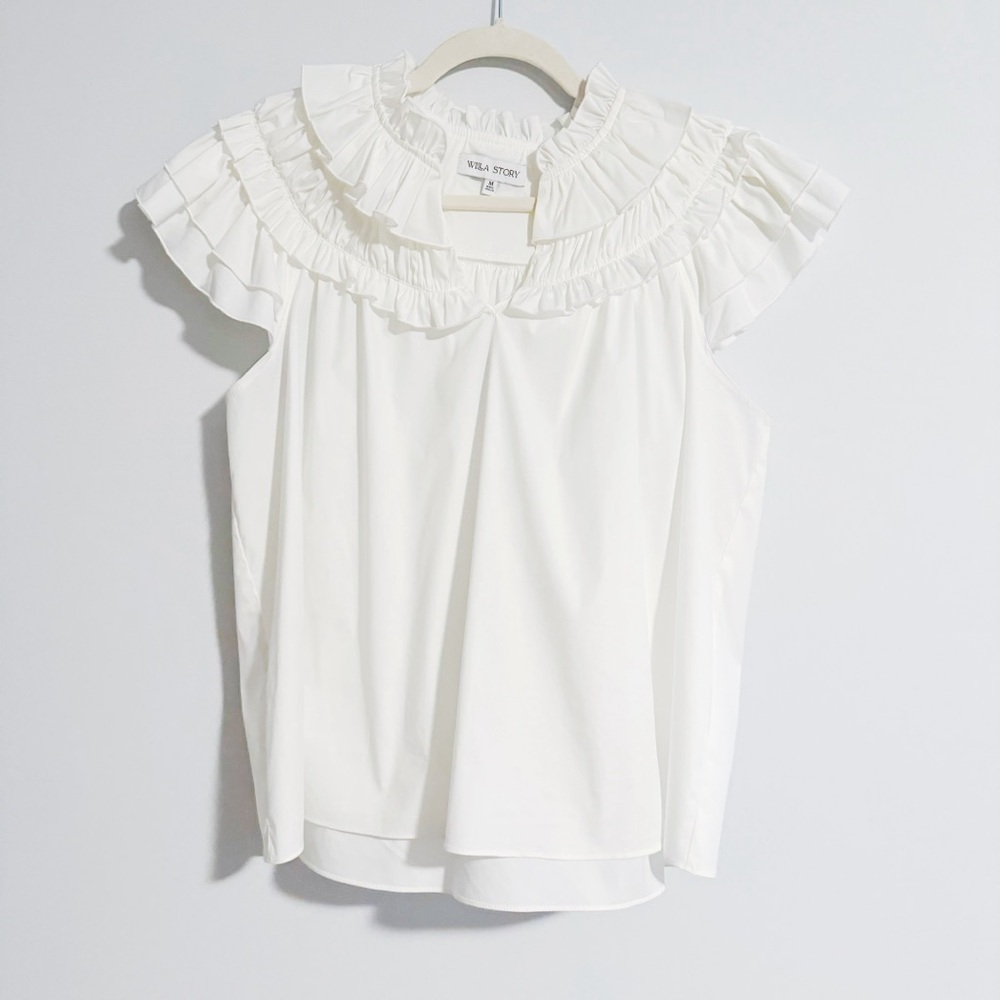 Willa Story - White Ruffle Top